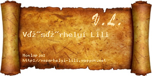 Vásárhelyi Lili névjegykártya
